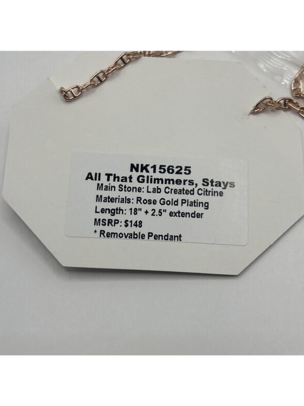Bomb Party Nov 2025 Necklace NK15625 All That Glimmers, Stays Citrine/Rose gold - Picture 5 of 9